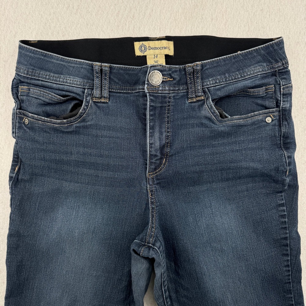 Democracy Ab Technology Bootcut Jeans Blue Womens 14 (34x30) Dark Wash Denim